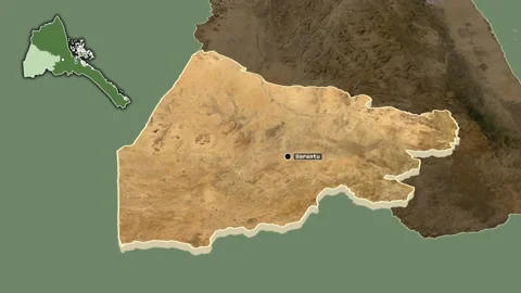 Gash Barka, Eritrea, extruded. Satellite Stock Footage 158353068