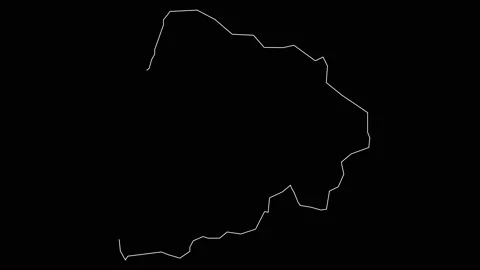 Gash Barka Eritrea region map outline animation Stock Footage 149185027