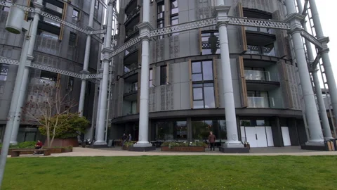 Gasholders building. Stock Footage 240737252