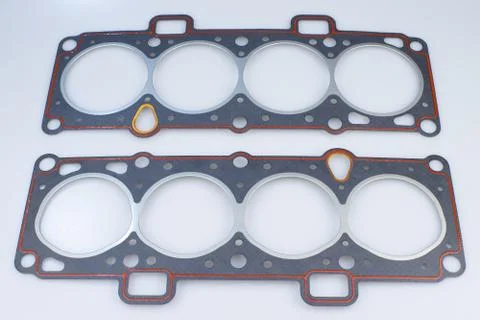 Gaskets for the motor of the car of different sizes. Stock Illustration