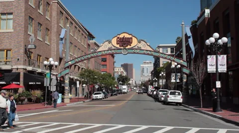 Gaslamp Quarter Gate Stock Footage 35789900