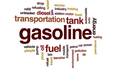 Gasoline animated word cloud, text design animation. Stock Footage 75545845