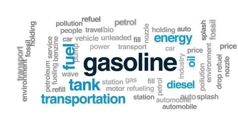 Gasoline animated word cloud, text design animation. Stock Footage 75675883