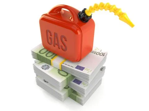 Gasoline can on stack of money イラスト素材