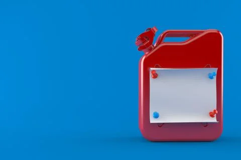 Gasoline canister with blank note Stock Illustration