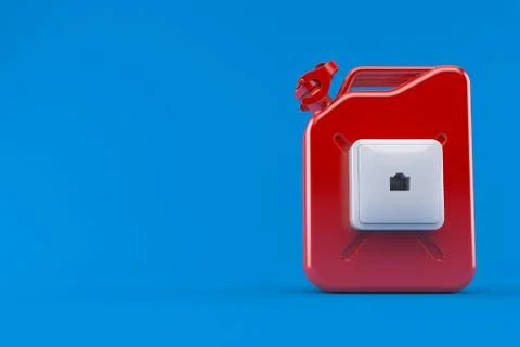 Gasoline canister with network socket Stock Illustration