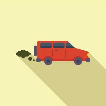 Gasoline car icon flat vector. Global temperature Stock Illustration
