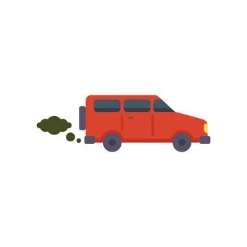 Gasoline car icon flat vector. Global temperature Stock Illustration