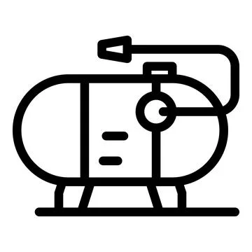 Gasoline compressor icon, outline style Stock Illustration