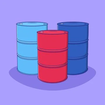 Gasoline Drum Vector Icon Illustration. Fuel Barrel Vector. Flat Cartoon St.. Illustrazione stock