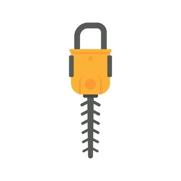Gasoline garden cutter icon flat isolated Stock Illustration
