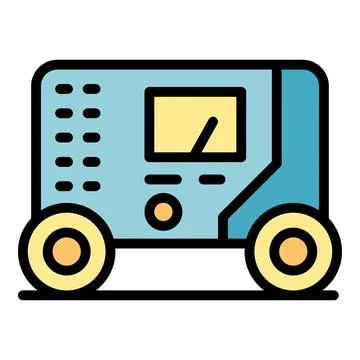Gasoline generator icon vector flat Illustrazione stock