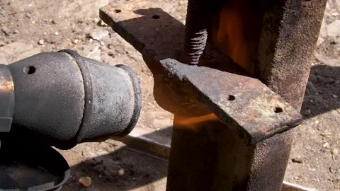 Gasoline lamp with a flame for heating Stock Footage 193418609