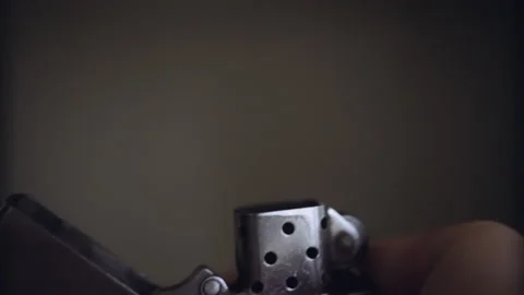 Gasoline lighter close-up does not light up Stock-Footage 153117894