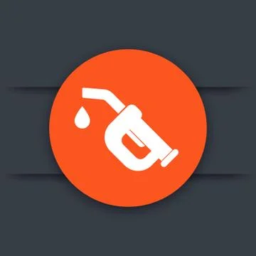 Gasoline nozzle round icon, vector illustration Illustrazione stock