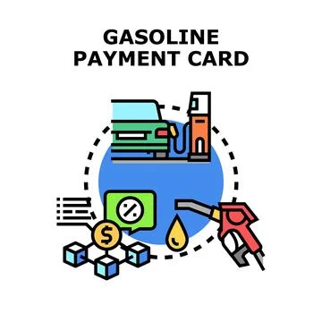 Gasoline payment card program vector illustration Illustrazione stock