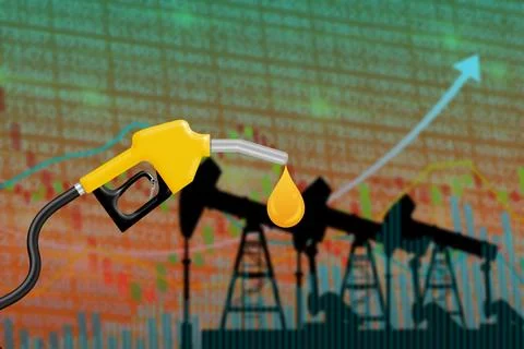 Gasoline price, demand and analysis background Illustrazione stock