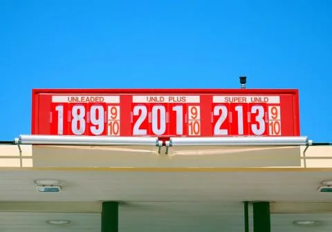 Gasoline prices from 2009 Stock Photos