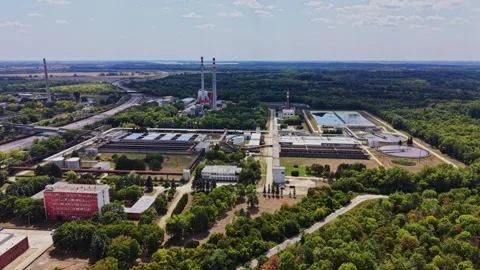 Gasoline production facility with energy conversion area in rural location Video stock 342606532