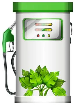 A gasoline pump with plants Stock Illustration