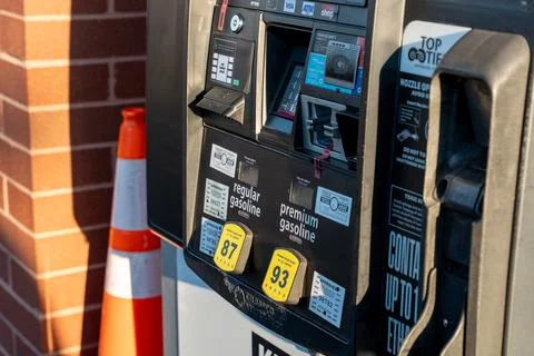 Gasoline pump in the USA Stock Photos