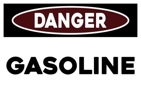 Gasoline warning sign Stock Illustration