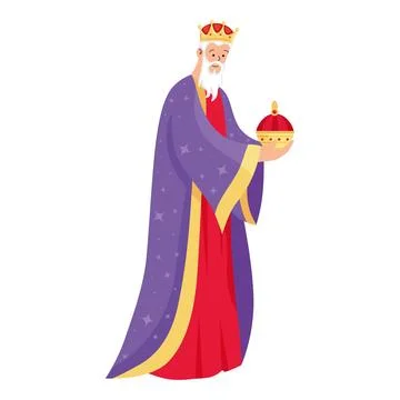 Gaspar wise man walking Stock Illustration
