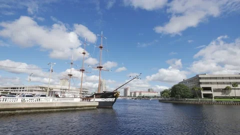 Gasparilla Pirate Ship (4k) Stock Footage 205232953