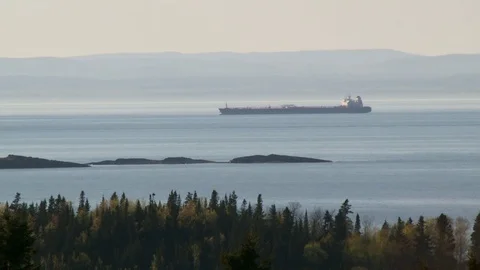 Gaspesie comercial ship Stock Footage 78097752