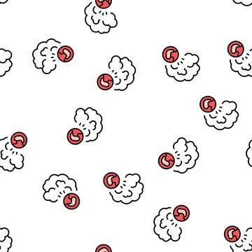 Gassing digestion system vector seamless pattern Stock Illustration