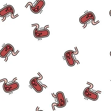 Gastric disease vector seamless pattern Stock Illustration
