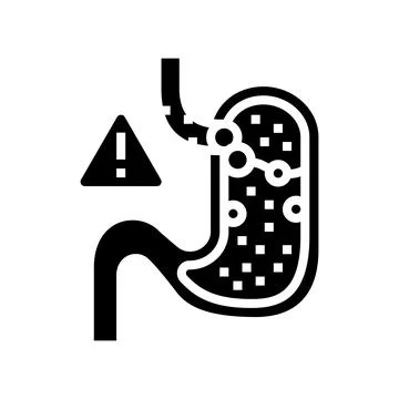 Gastric reflux glyph icon vector illustration Stock Illustration