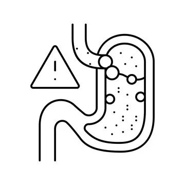 Gastric reflux line icon vector illustration Stock Illustration