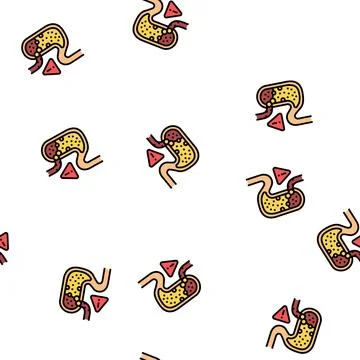 Gastric reflux vector seamless pattern Stock Illustration