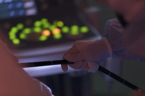 A gastroenterologist performs an endoscopy Stock Photos