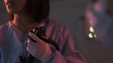 A gastroenterologist performs an endoscopy Stock Photos