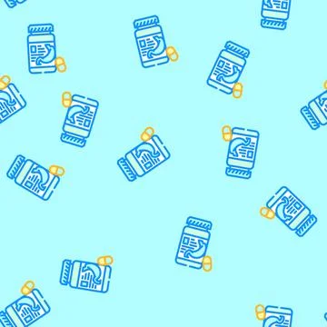 Gastrointestinal medications vector seamless pattern Stock Illustration