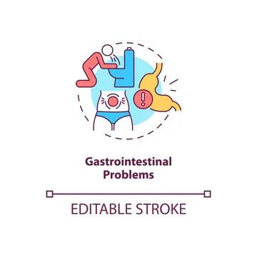 Gastrointestinal problems concept icon 库存插图