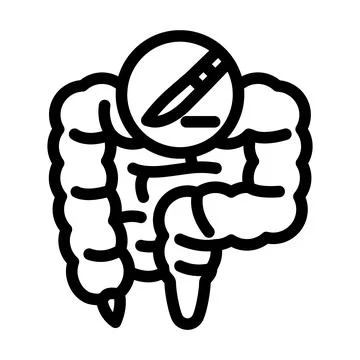 Gastrointestinal surgery line icon vector illustration イラスト素材