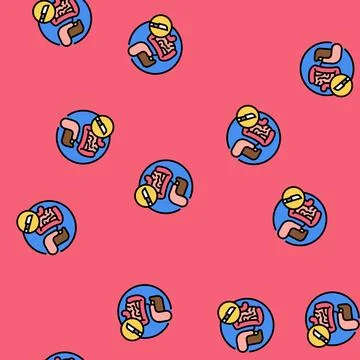 Gastrointestinal surgery vector seamless pattern Stock Illustration
