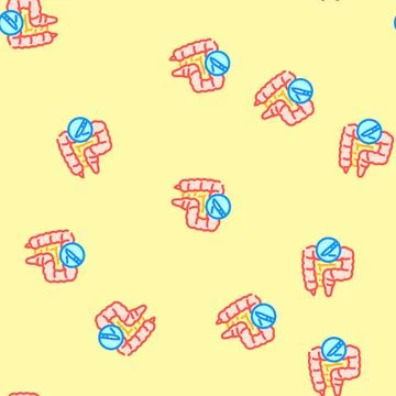 Gastrointestinal surgery vector seamless pattern Illustrazione stock