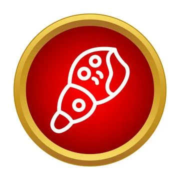 Gastropod shell icon on red background Stock Illustration