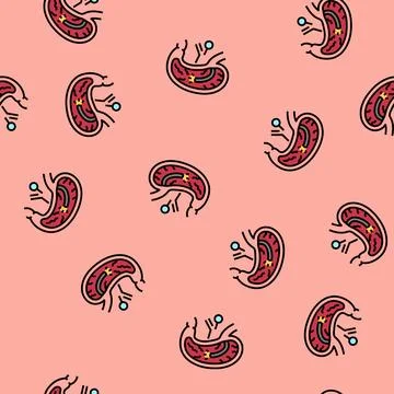 Gastroscopy procedure gastroenterologist vector seamless pattern 库存插图