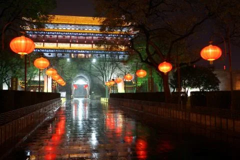 Gate and red Stock Photos