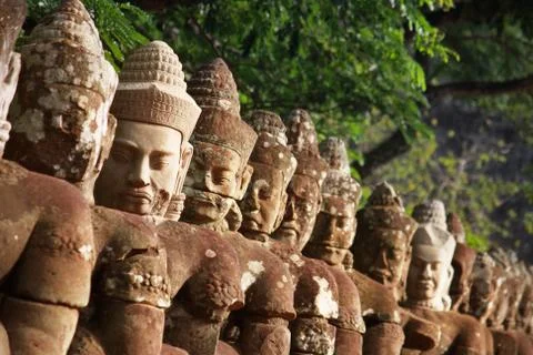 Gate of angkor thom Stock Photos