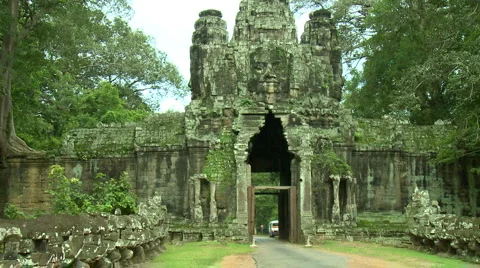 Gate of Angkor Wat Stock Footage 932444