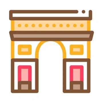 Gate arch saint denis icon vector outline illustration 스톡 일러스트
