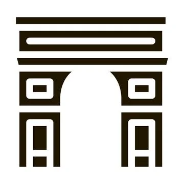 Gate arch saint denis icon Vector Glyph Illustration Illustrazione stock