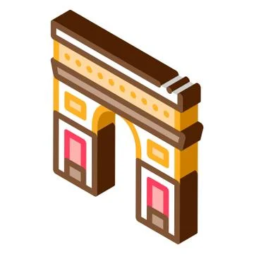 Gate arch saint denis isometric icon vector illustration Stock-Illustration