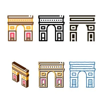 Gate arch saint set denis icon vector outline Stock Illustration